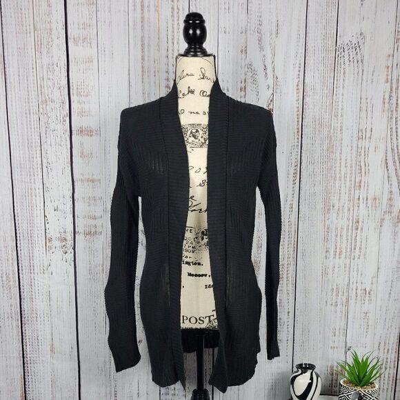 APT. 9 Black Medium 100% Acrylic Soft Comfy Casual Dressy Classic Long Cardigan - Picture 1 of 7